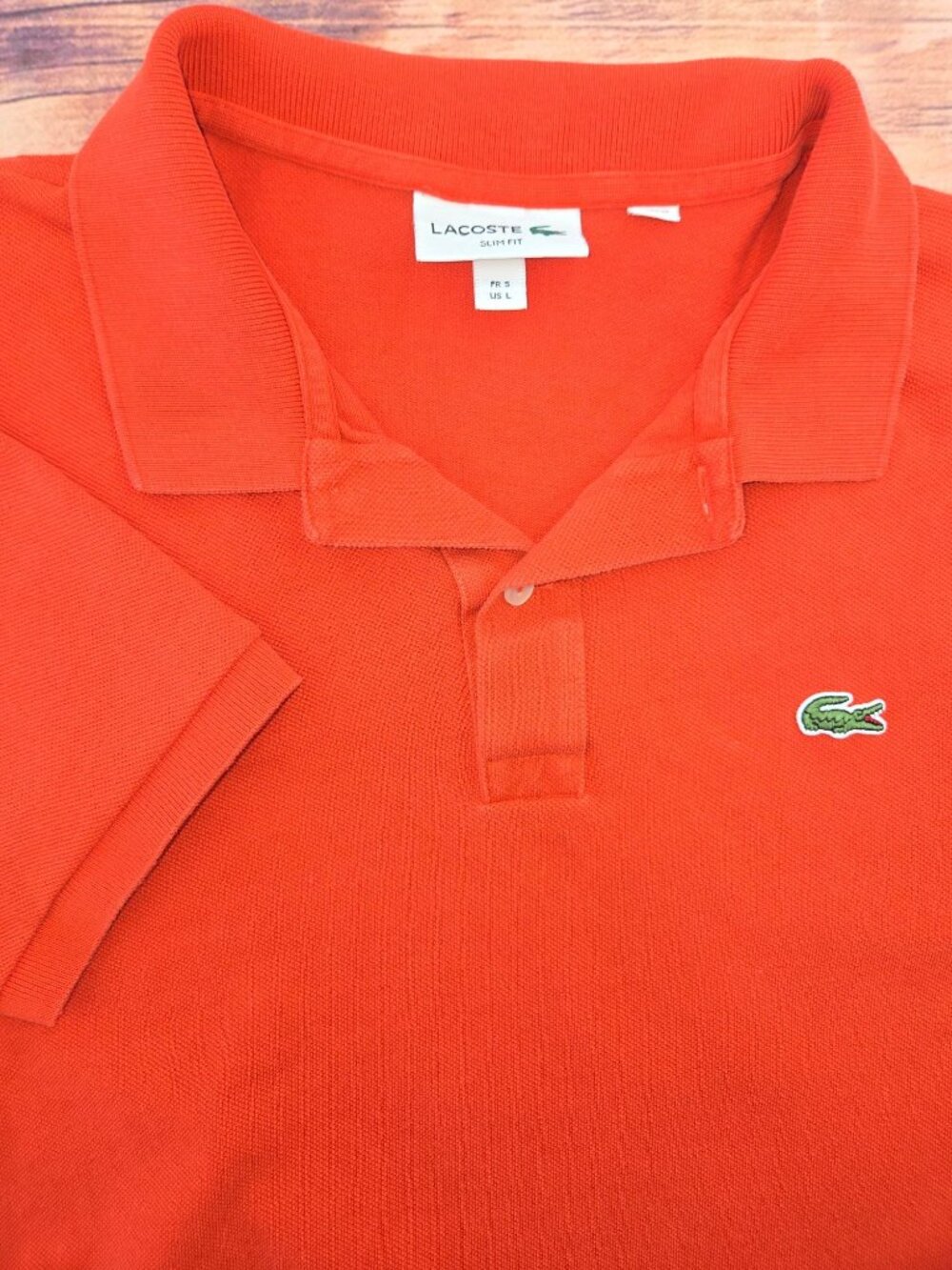 Lacoste Boys Slim Fit Orange Polo Size Large